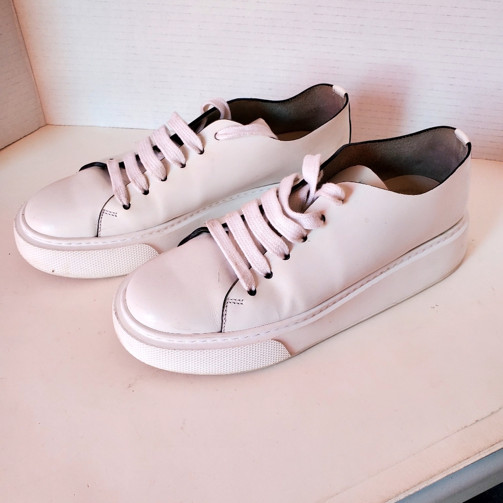 Prada Women's White Leather Sneakers size 8.5